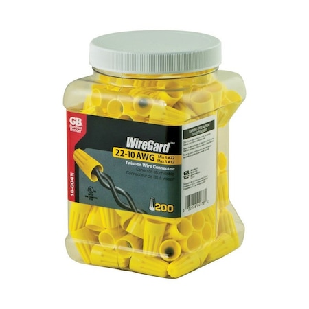 Gardner Bender Gardner Bender WireGard 18-10 Ga. Copper Wire Wire Connectors Yellow 200 pk 16-004N